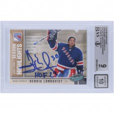 Henrik Lundqvist New York Rangers Autographed 2005-06 Upper Deck Parkhurst #599 Beckett Fanatics Witnessed Authenticated 9/10 Rookie Card with HOF 23 Inscription