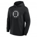 Футболка с длинным рукавом с капюшоном Boston Bruins Fanatics Black Elements Blaze Tri-Blend