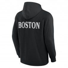 Футболка с длинным рукавом с капюшоном Boston Bruins Fanatics Black Elements Blaze Tri-Blend