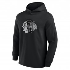 Футболка с длинным рукавом с капюшоном Chicago Blackhawks Fanatics Elements Blaze Tri-Blend - Black