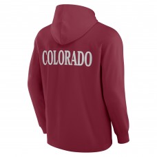 Футболка с длинным рукавом с капюшоном Colorado Avalanche Fanatics Burgundy Elements Blaze Tri-Blend
