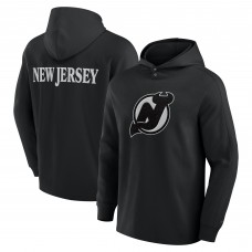 Футболка с длинным рукавом с капюшоном New Jersey Devils Fanatics Black Elements Blaze Tri-Blend