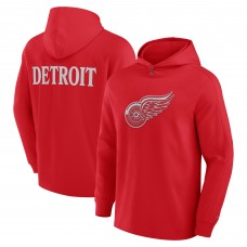 Футболка с длинным рукавом с капюшоном Detroit Red Wings Fanatics Elements Blaze Tri-Blend- Red