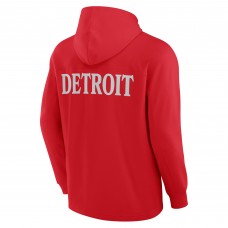 Футболка с длинным рукавом с капюшоном Detroit Red Wings Fanatics Elements Blaze Tri-Blend- Red