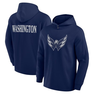 Футболка с длинным рукавом с капюшоном Washington Capitals Fanatics Elements Blaze Tri-Blend - Navy
