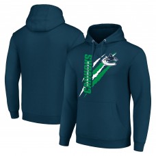 Vancouver Canucks Starter Blue Color Scratch Fleece Pullover Hoodie