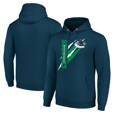 Vancouver Canucks Starter Blue Color Scratch Fleece Pullover Hoodie