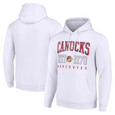 Vancouver Canucks Starter White Retro Graphic Pullover Hoodie