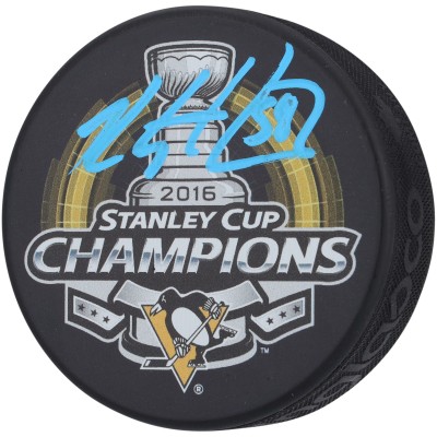 Kris Letang Pittsburgh Penguins Autographed Fanatics Authentic 2016 Stanley Cup Champs Hockey Puck