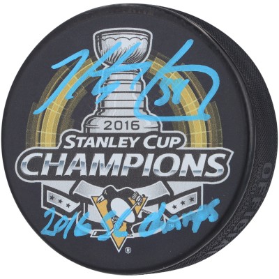 Kris Letang Pittsburgh Penguins Autographed Fanatics Authentic 2016 Stanley Cup Champs Hockey Puck with 2016 SC Champs Inscription