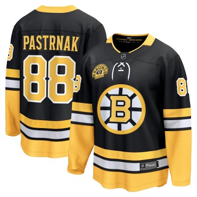 Игровая джерси Boston Bruins David Pastrnak Fanatics Black 100th Anniversary Premier Breakaway Player