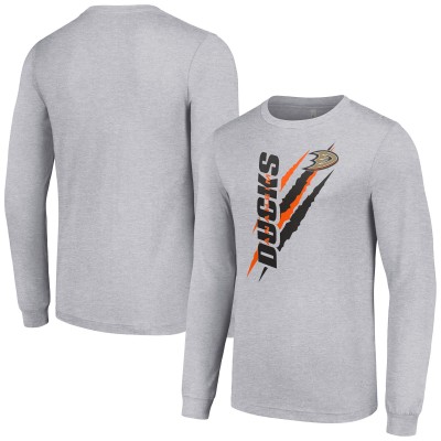 Футболка с длинным рукавом Anaheim Ducks Starter Color Scratch - Heather Gray