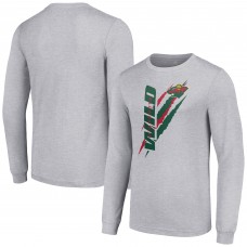 Футболка с длинным рукавом Minnesota Wild Starter Color Scratch - Heather Gray