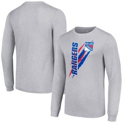 Футболка с длинным рукавом New York Rangers Starter Color Scratch - Heather Gray