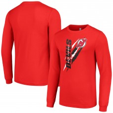 Футболка с длинным рукавом New Jersey Devils Starter Color Scratch - Red