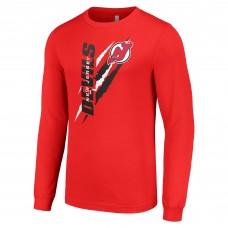 Футболка с длинным рукавом New Jersey Devils Starter Color Scratch - Red