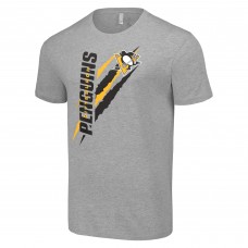 Pittsburgh Penguins Starter Heather Gray Color Scratch T-Shirt