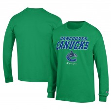 Vancouver Canucks Champion Green Long-Sleeve Jersey T-Shirt