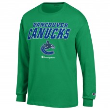 Vancouver Canucks Champion Green Long-Sleeve Jersey T-Shirt