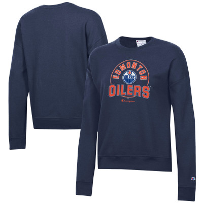 Женская свитшот Edmonton Oilers Champion Navy Powerblend Pullover