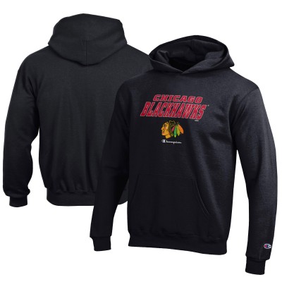 Толстовка Youth Chicago Blackhawks Champion Black Eco Powerblend