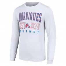 Футболка Quebec Nordiques Starter White Retro Graphic Long Sleeve Crew