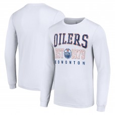 Футболка с длинным рукавом Edmonton Oilers Starter White Retro Graphic Crew