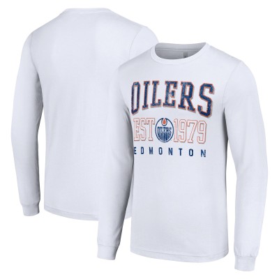 Футболка с длинным рукавом Edmonton Oilers Starter White Retro Graphic Crew