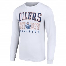 Футболка с длинным рукавом Edmonton Oilers Starter White Retro Graphic Crew