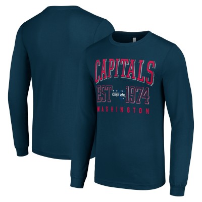 Футболка Washington Capitals Starter Retro Graphic Long Sleeve Crew - Navy