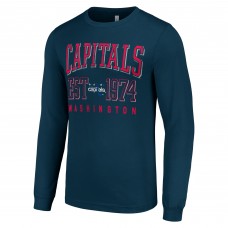 Футболка Washington Capitals Starter Retro Graphic Long Sleeve Crew - Navy