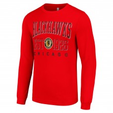 Футболка с длинным рукавом Chicago Blackhawks Starter Retro Graphic Crew - Red