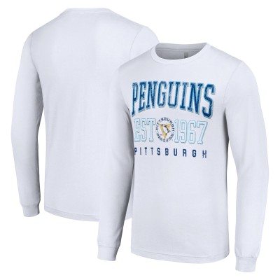 Футболка с длинным рукавом Pittsburgh Penguins Starter Retro Graphic Crew - White