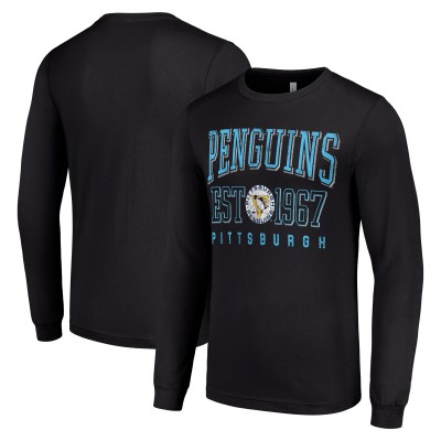 Футболка с длинным рукавом Pittsburgh Penguins Starter Retro Graphic Crew - Black