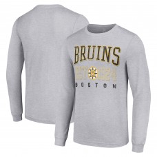 Футболка Boston Bruins Starter Retro Graphic Long Sleeve Crew - Heather Gray