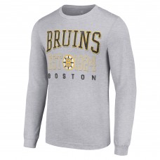 Футболка Boston Bruins Starter Retro Graphic Long Sleeve Crew - Heather Gray