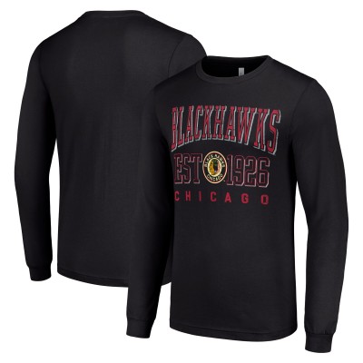 Футболка Chicago Blackhawks Starter Retro Graphic Long Sleeve Crew - Black