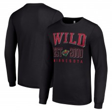 Футболка с длинным рукавом Minnesota Wild Starter Black Logo Graphic