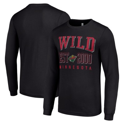 Футболка с длинным рукавом Minnesota Wild Starter Black Logo Graphic