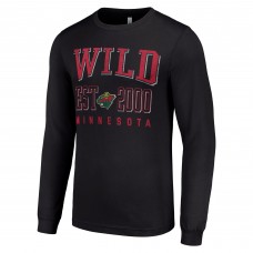 Футболка с длинным рукавом Minnesota Wild Starter Black Logo Graphic