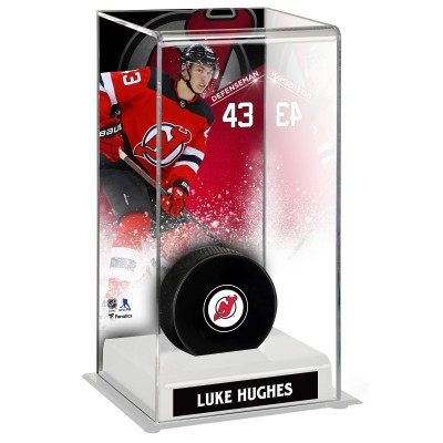 Кейс для шайбы Luke Hughes New Jersey Devils Fanatics Authentic Deluxe Tall
