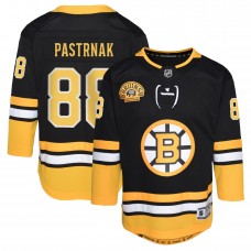 Игровая джерси Youth Boston Bruins David Pastrnak Black 100th Anniversary Premier Player