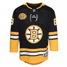 Игровая джерси Youth Boston Bruins David Pastrnak Black 100th Anniversary Premier Player