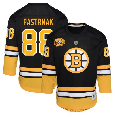 Игровая джерси Youth Boston Bruins David Pastrnak Black 100th Anniversary Replica Player