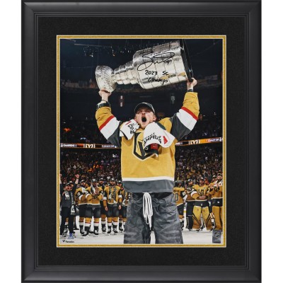 Jack Eichel Vegas Golden Knights Autographed Fanatics Authentic Framed 16 x 20 Raising Cup Photograph with 23 SC Champs Inscription
