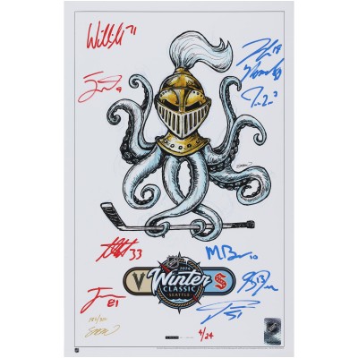 Vegas Golden Knights vs. Seattle Kraken Autographed Fanatics Authentic 14 x 20 2024 NHL Winter Classic Print by S. Preston with 10 Signatures - Limited Edition of 24