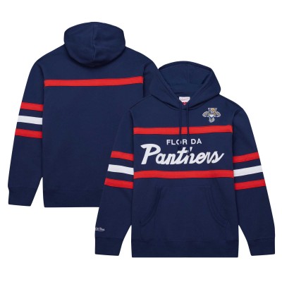Florida Panthers Mitchell & Ness Navy Head Coach Pullover Hoodie