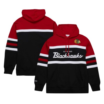 Толстовка Chicago Blackhawks Mitchell & Ness Black/Red Head Coach