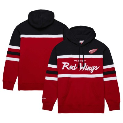 Detroit Red Wings Mitchell & Ness Red/Black Head Coach Pullover Hoodie