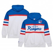 New York Rangers Mitchell & Ness White/Blue Head Coach Pullover Hoodie New York Rangers Mitchell & Ness White/Blue Head Coach Pullover Hoodie